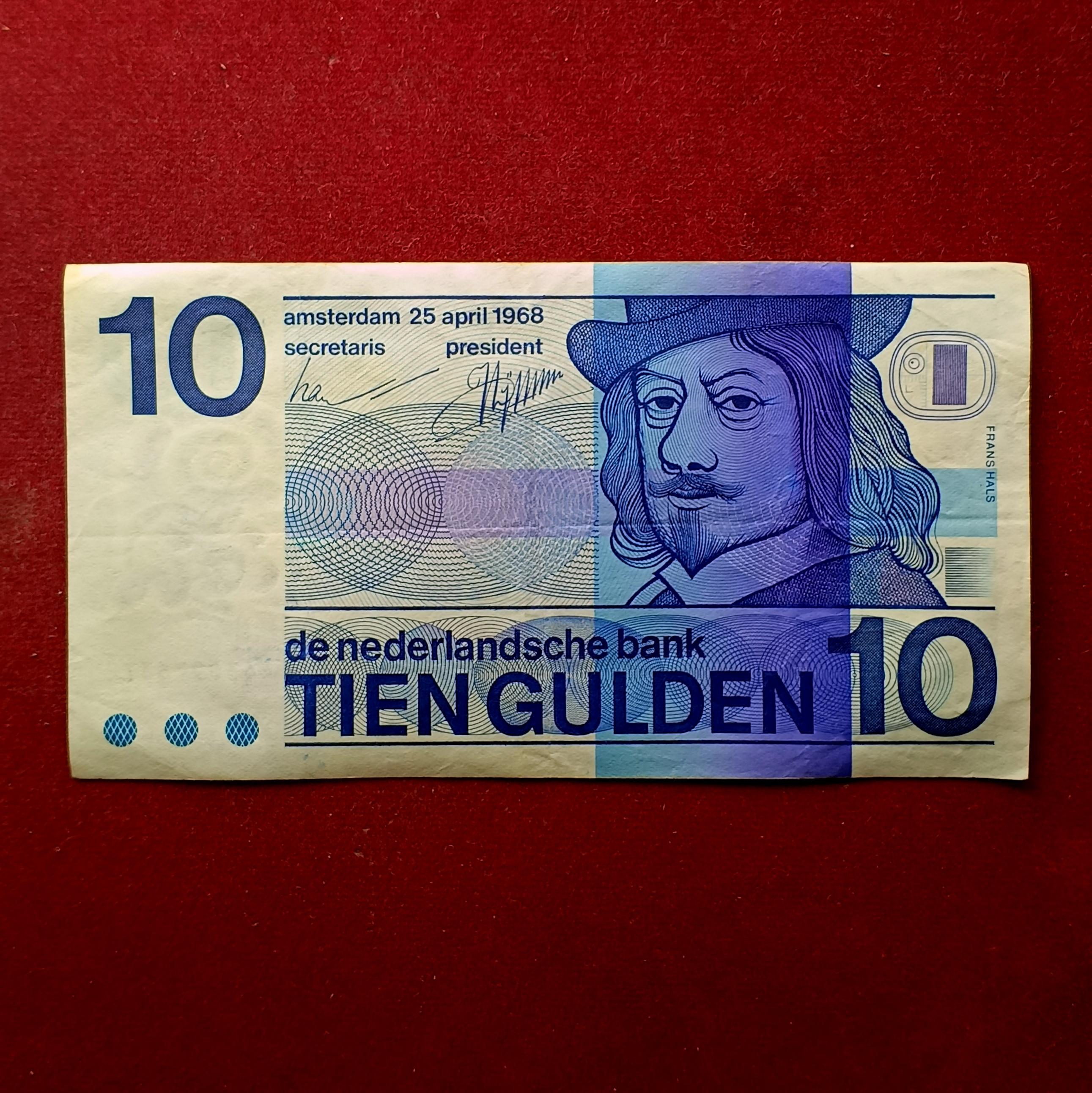 Netherlands 10 Gulden Frans Hals 1968 Banknote