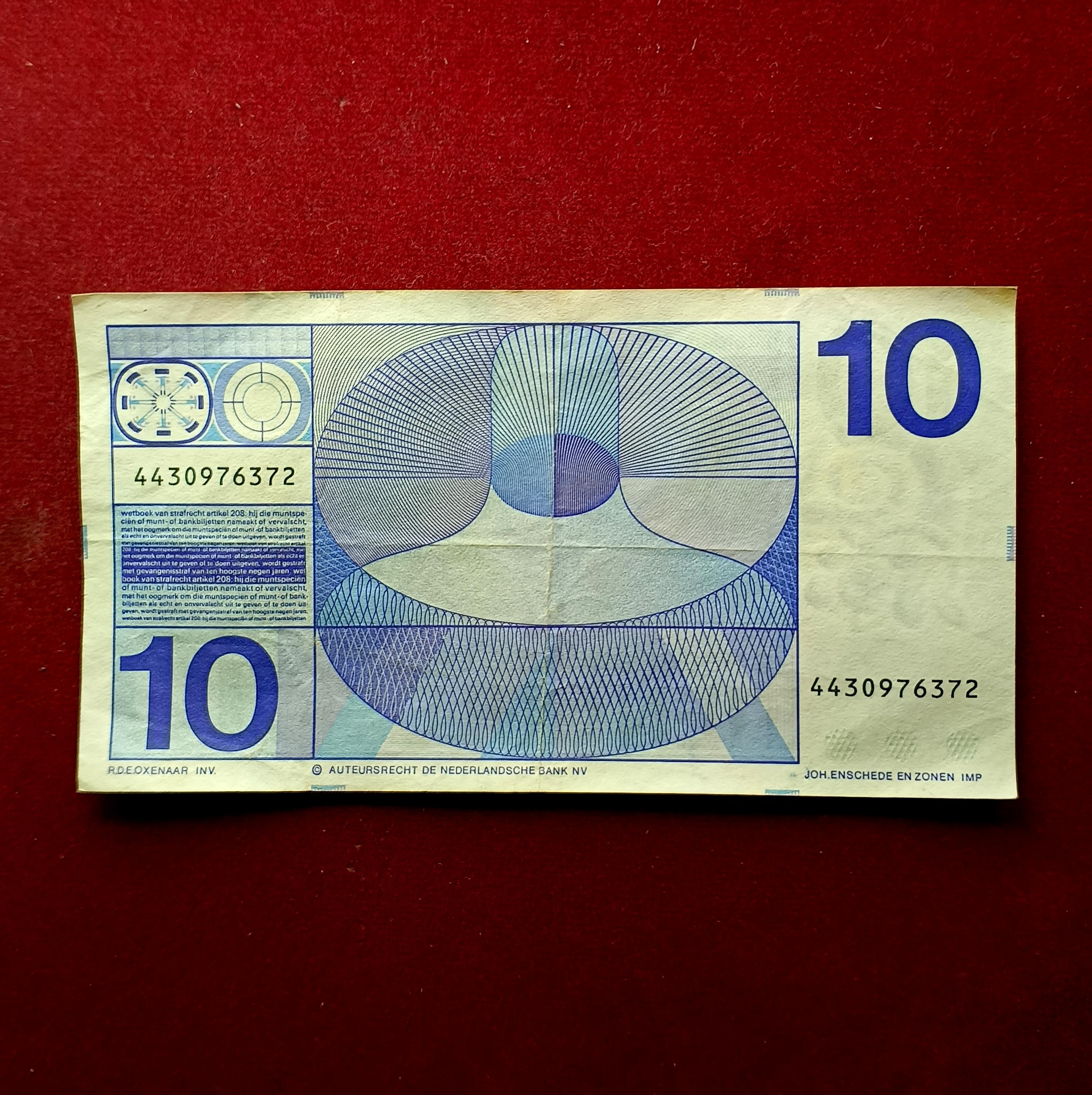 Netherlands 10 Gulden Frans Hals 1968 Banknote