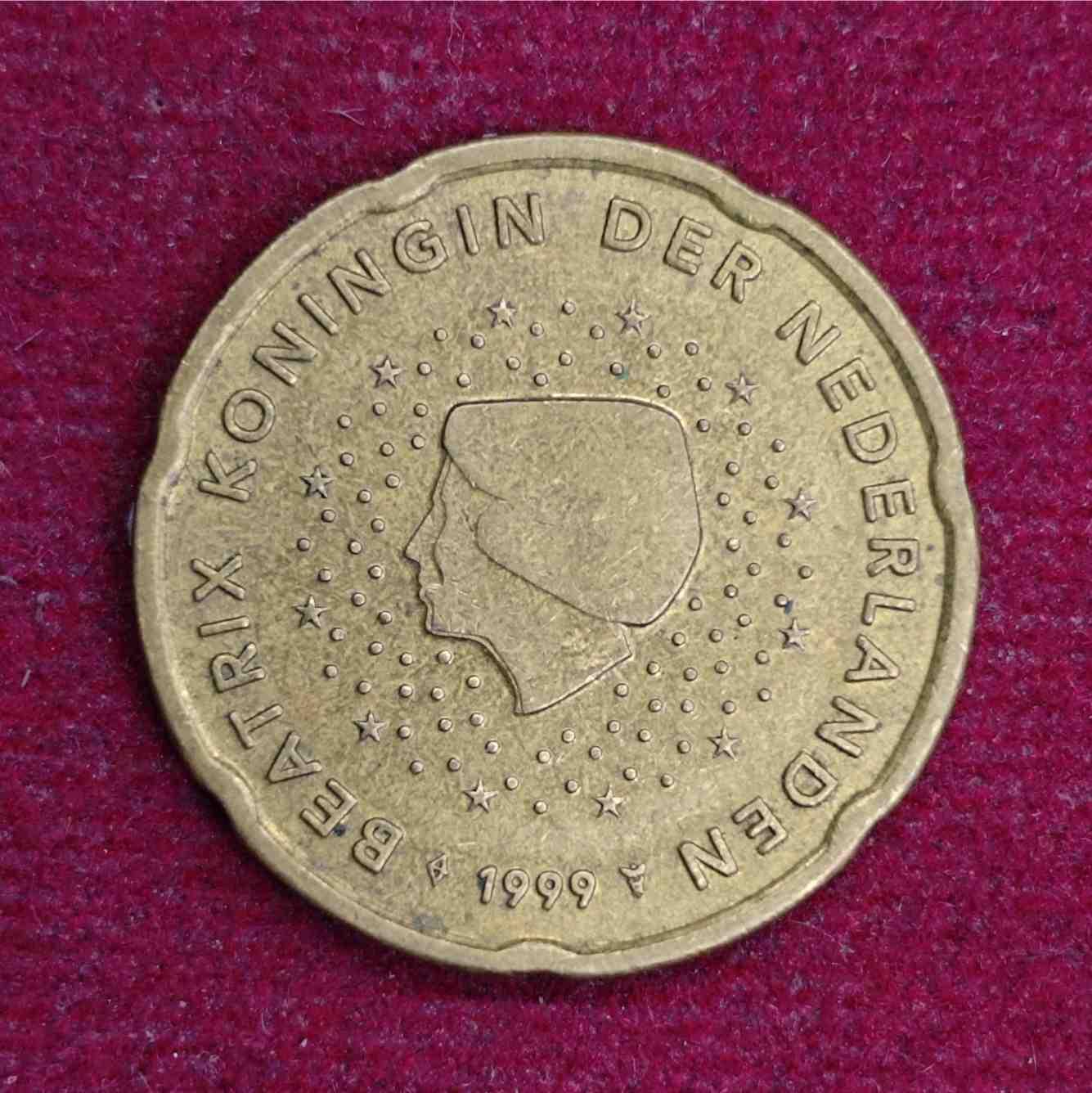 Netherlands 20 Euro Cent - Beatrix  1999 Coin