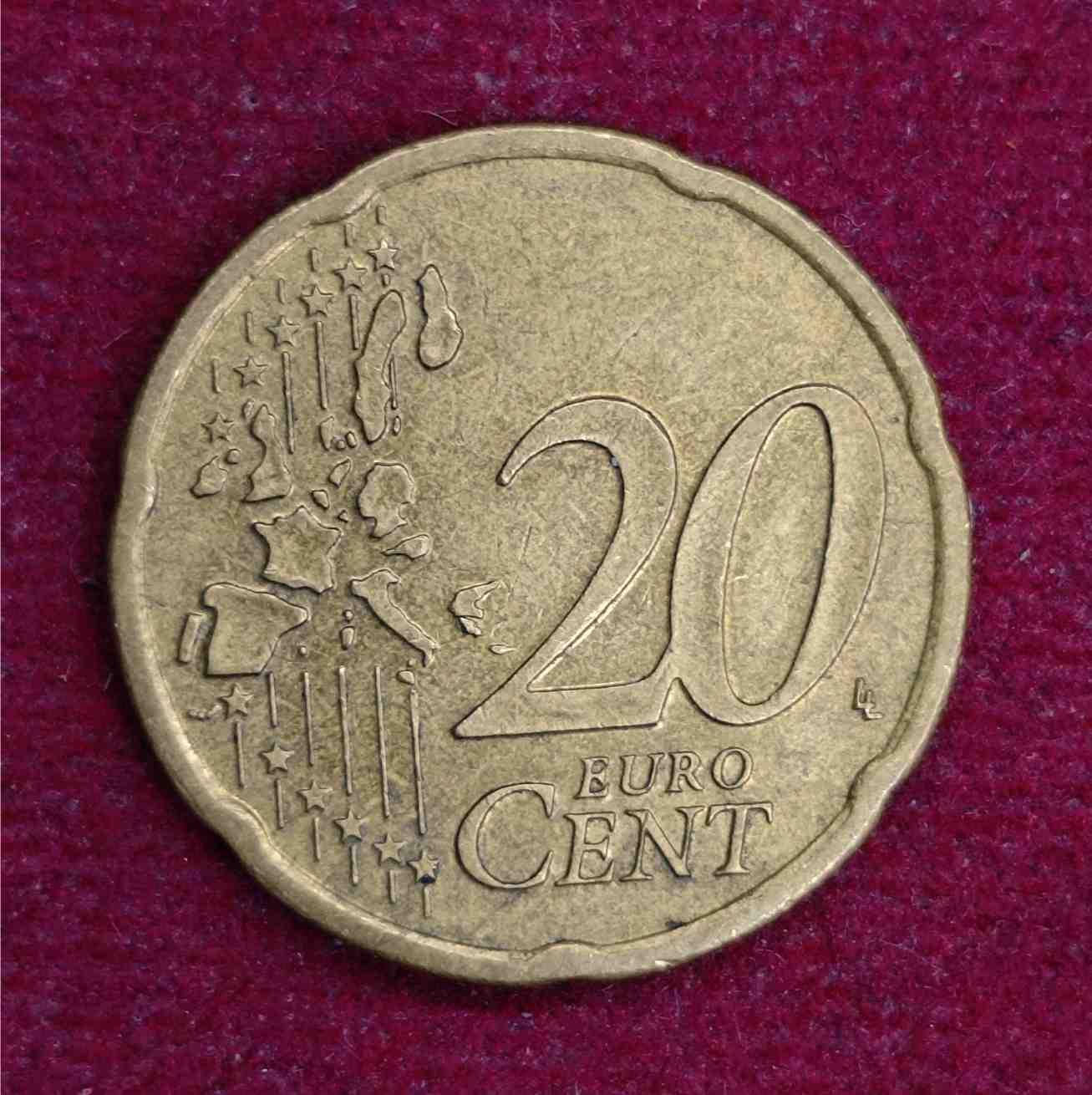 Netherlands 20 Euro Cent - Beatrix  1999 Coin