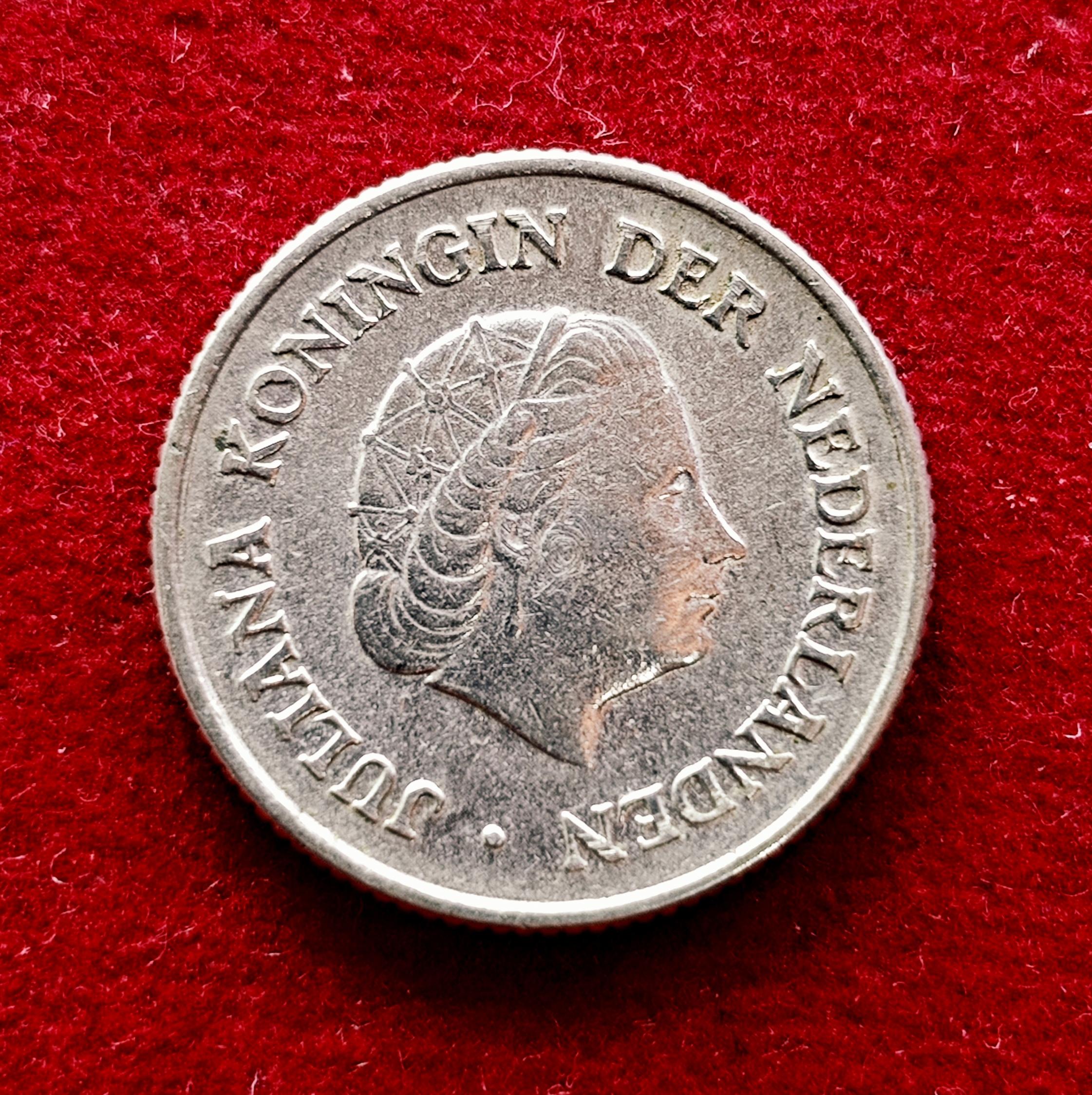 Netherlands 25 Cents Juliana 1951 Coin