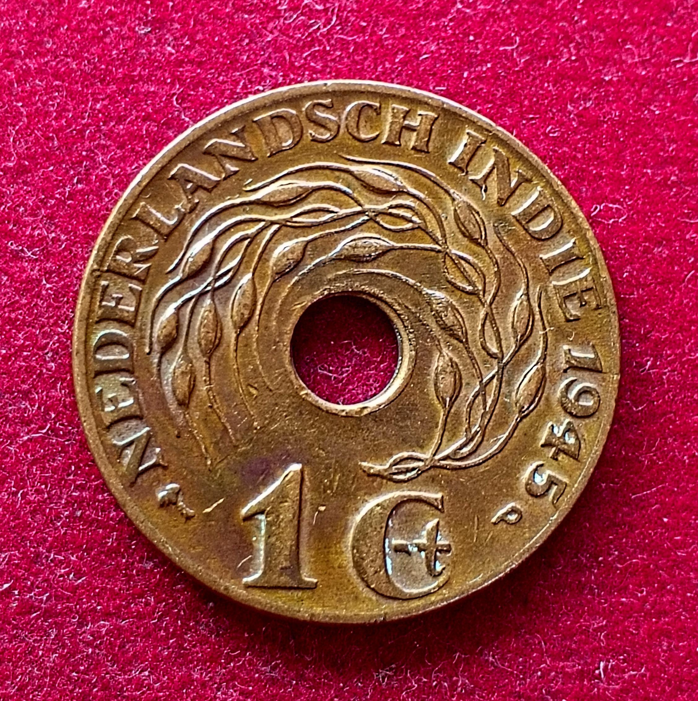 Netherlands East Indies 1 Cent - Wilhelmina 1945 Coin
