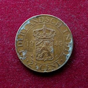 Netherlands East Indies (Indonesia) 2 1/2 Cents 1945 Coin
