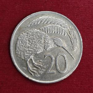 New Zealand 20 Cents – Elizabeth II Kiwi 1973 Coin