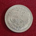 Pakistan 1/4 Rupee Crescent opens to right 1948 Coin