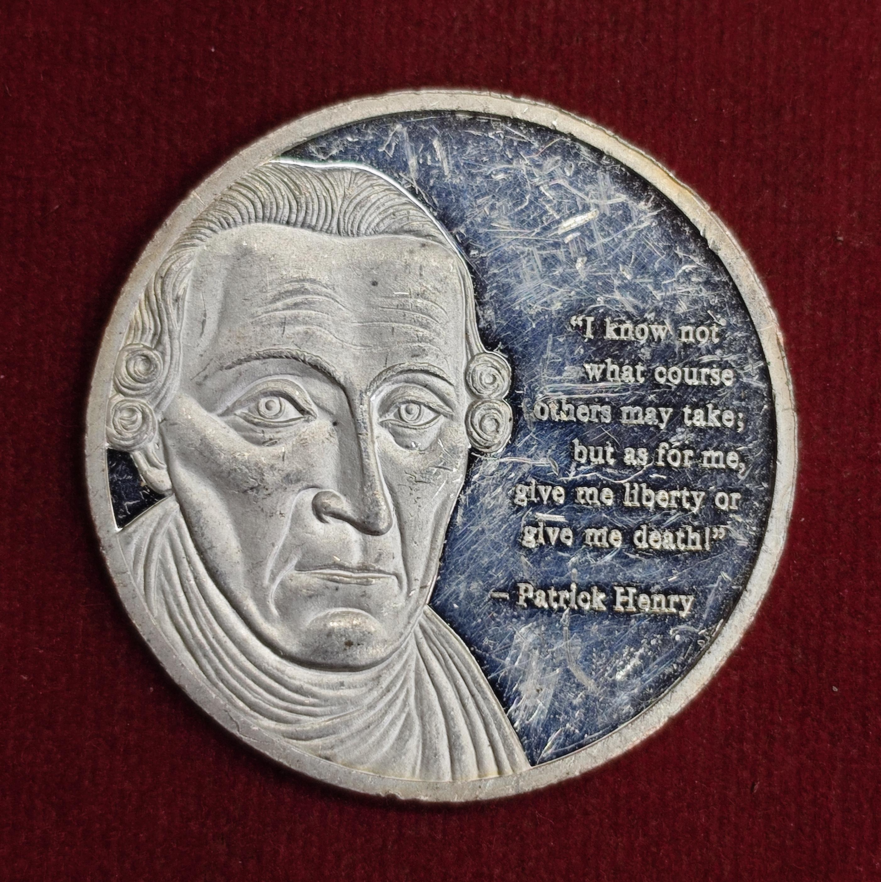 Patrick Henry “Give Me Liberty or Give Me Death” Commemorative Medallion – Great Leaders Series Collectible Coin (40mm)