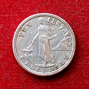 Philippines 10 Centavos U.S. Administration 1945 Silver Coin