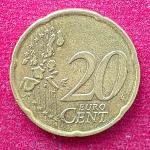Federal Republic of Germany 20 Euro Cent 1st map 2002 D Coin