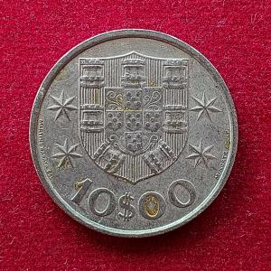 Portugal 10 Escudos 1973 Coin