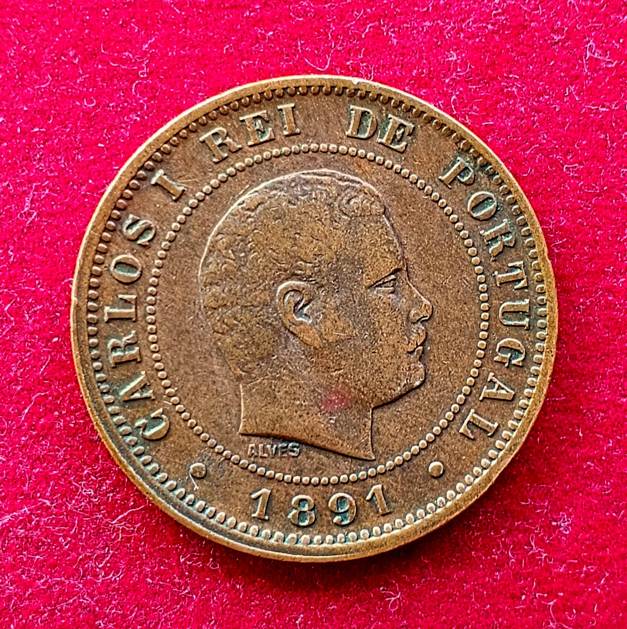 Portugal 10 Reis - Charles I 1891 Coin