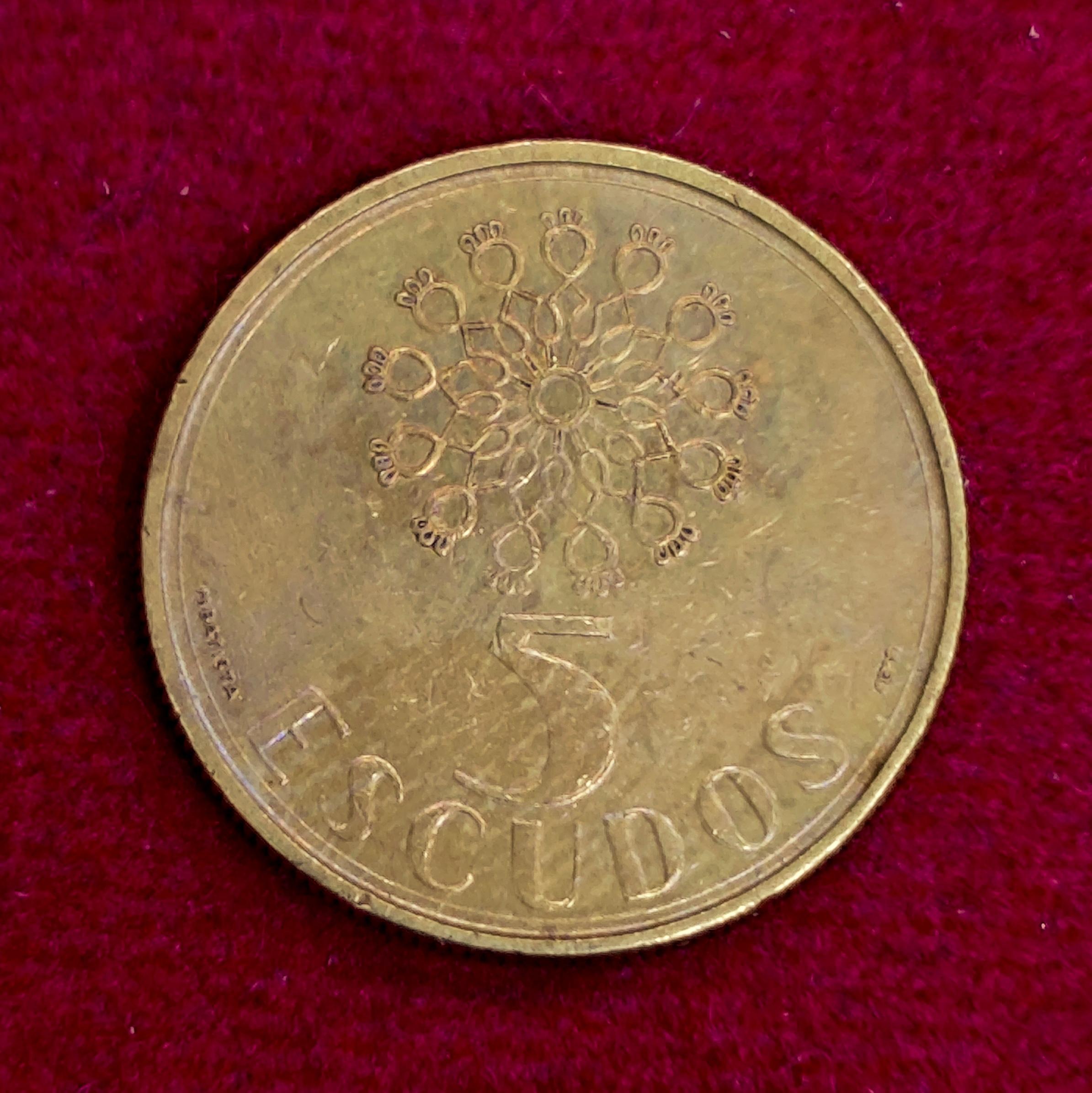 Portugal 5 Escudos 1987 Coin