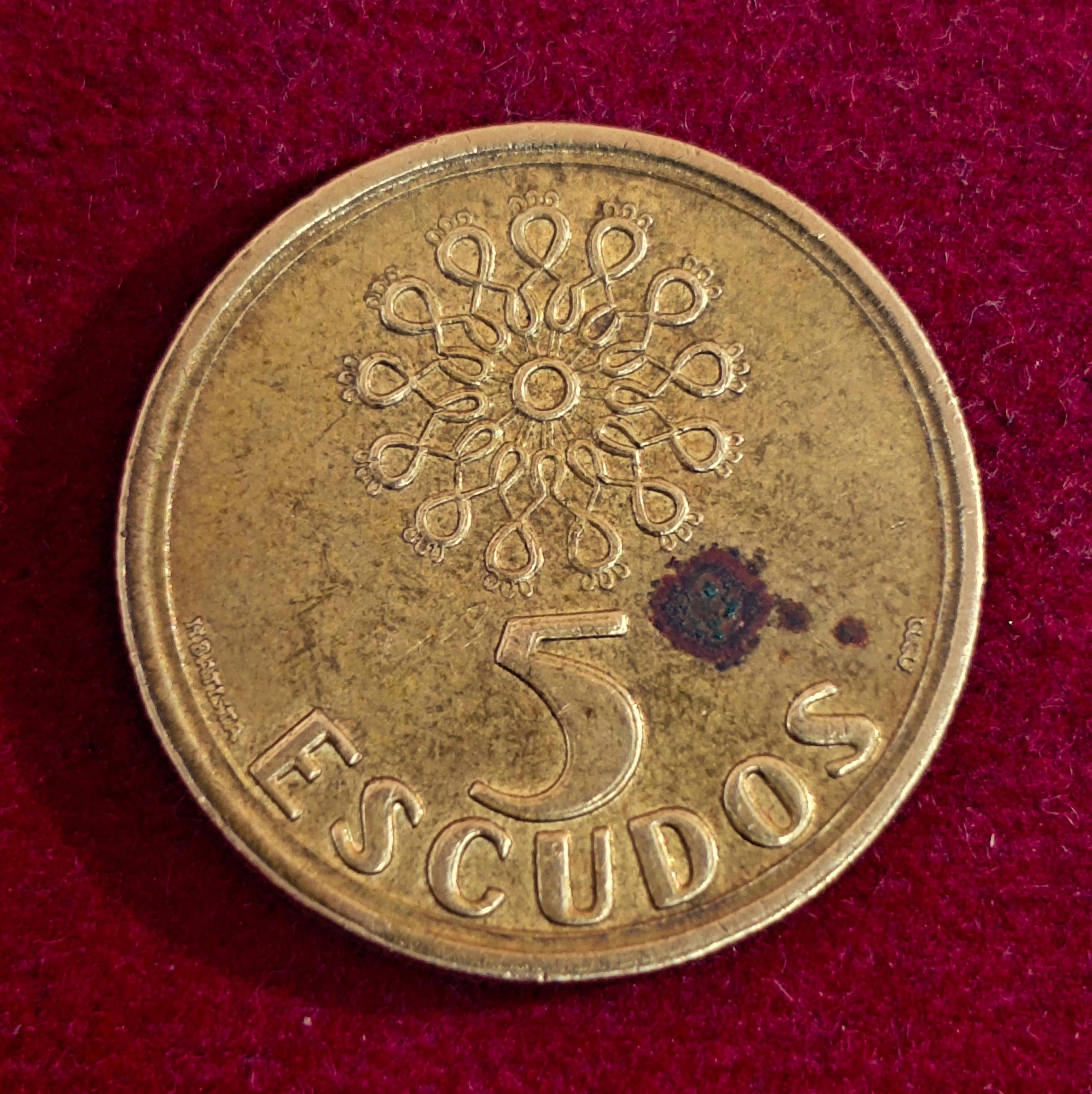 Portugal 5 Escudos 1993 Coin