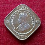 British India 2 Annas - George V 1936 Coin