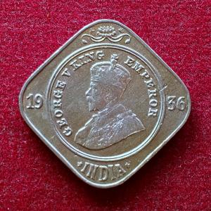 British India 2 Annas - George V 1936 Coin