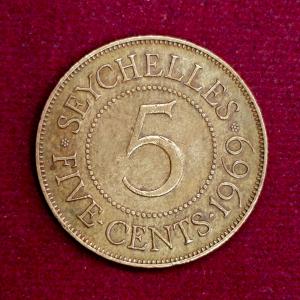 Seychelles 5 Cents Elizabeth II 1969 Coin