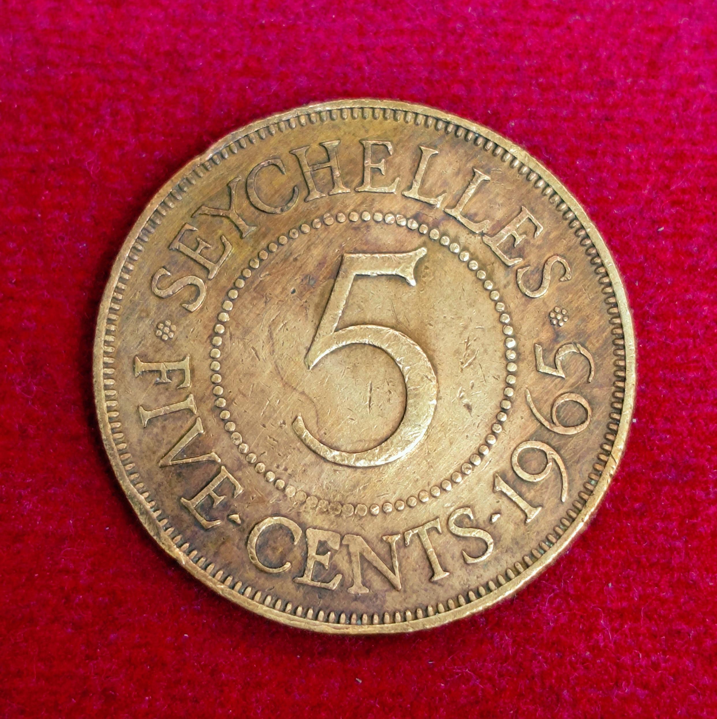 Seychelles 5 Cents Elizabeth II 1st portrait 1965 Coin