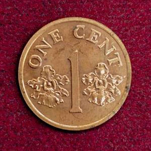 Singapore 1 Cent ribbon downwards 1994 Coin