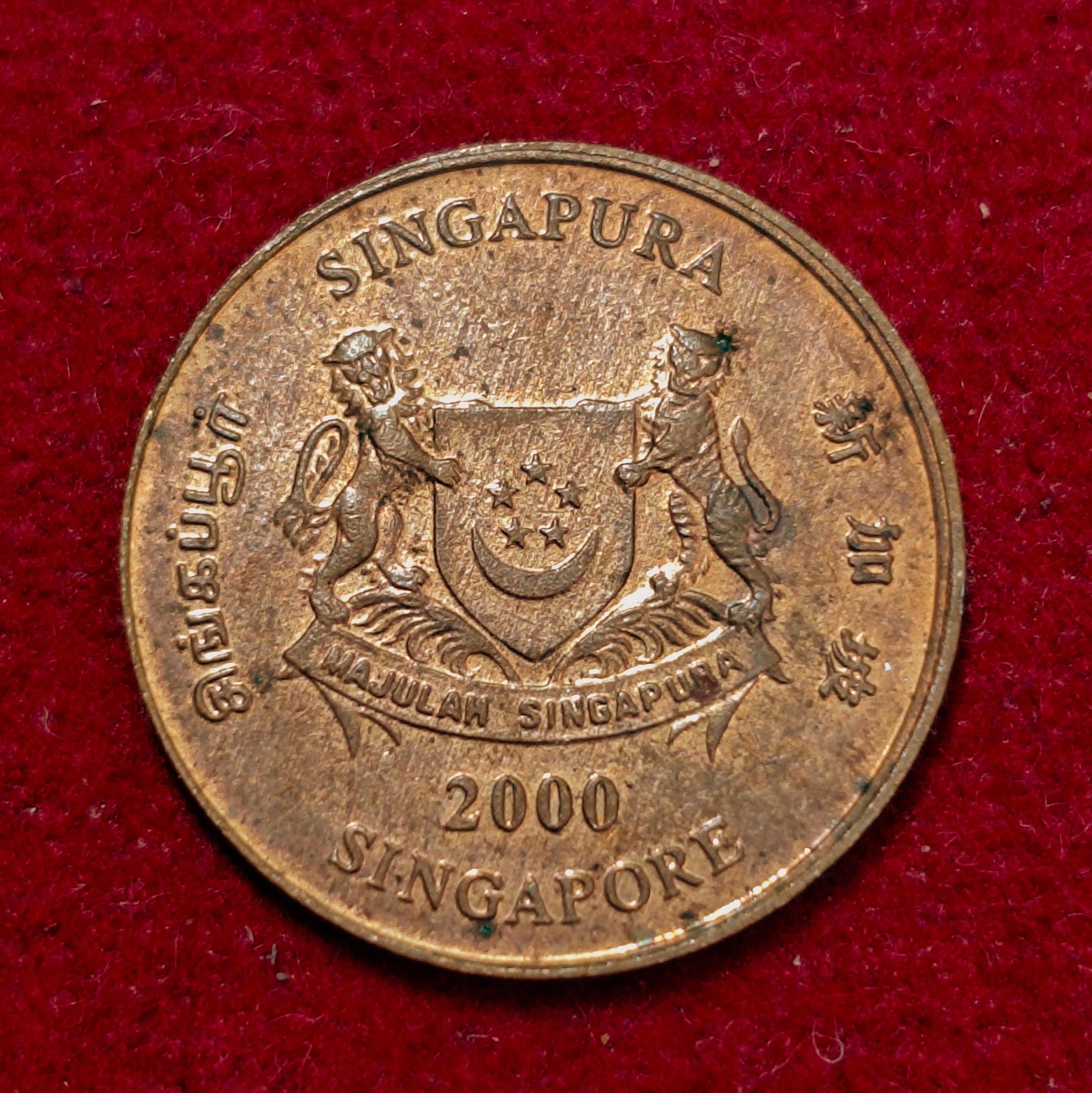 Singapore 1 Cent ribbon downwards 2000 Coin