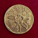 Singapore 1 Dollar ribbon downwards 1998 Coin