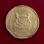 Singapore 1 Dollar ribbon downwards 1998 Coin