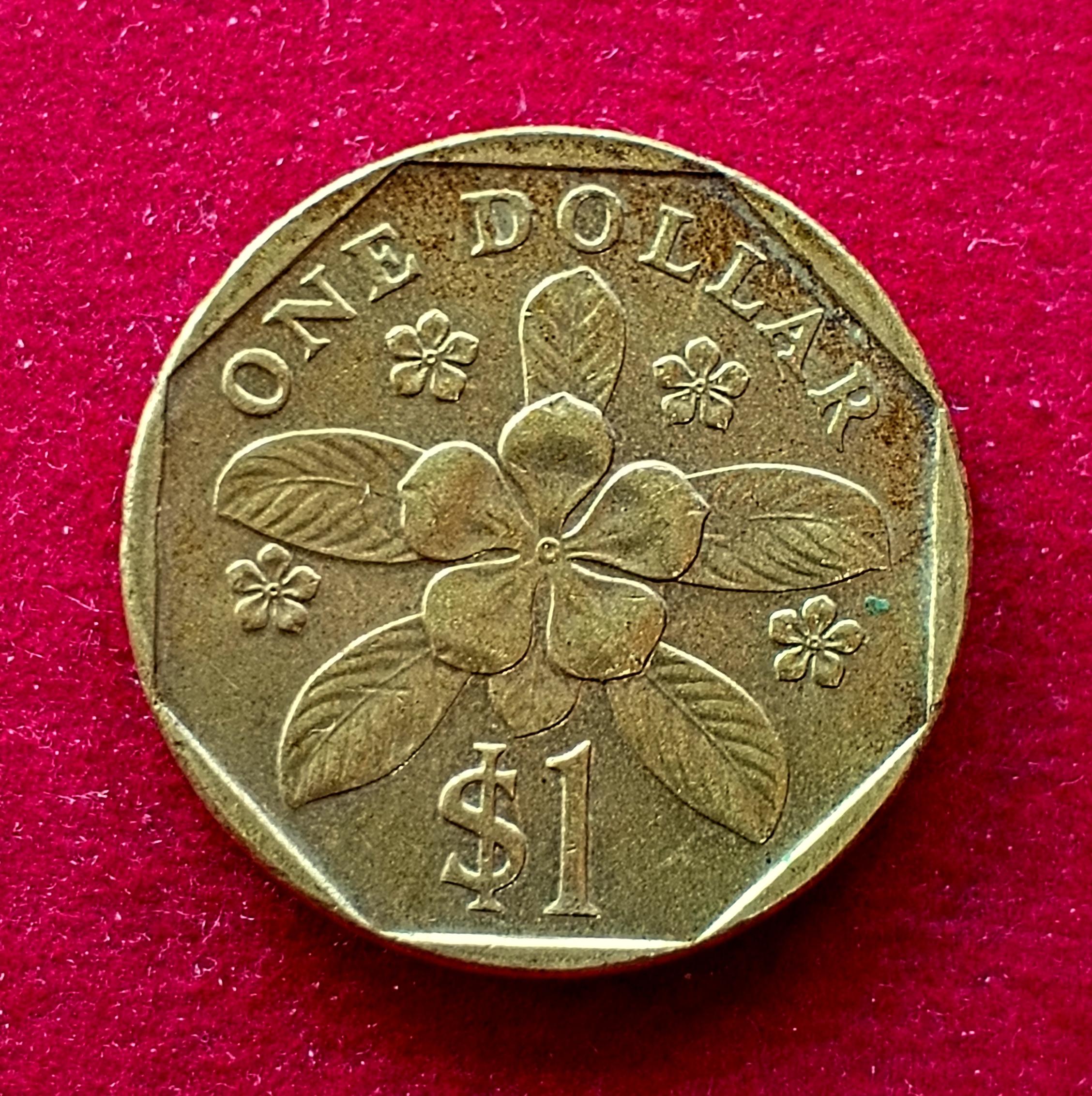 Singapore 1 Dollar ribbon downwards 2011 Coin