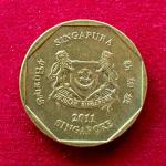 Singapore 1 Dollar ribbon downwards 2011 Coin