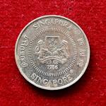 Singapore 10 Cents ribbon upwards 1986 Coin
