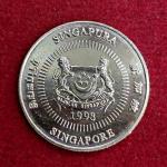 Singapore 10 Cents ribbon upwards 1998 Coin