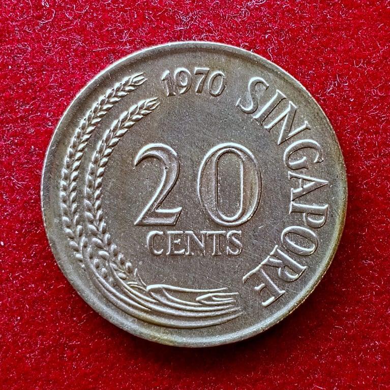 Singapore 20 Cents 1970 Coin