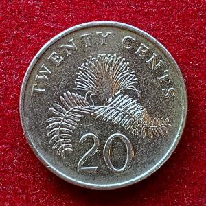 Singapore 20 Cents ribbon downwards 1996 Coin