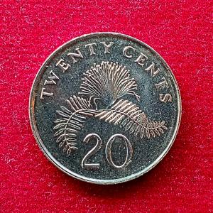 Singapore 20 Cents ribbon downwards 2006 Coin