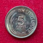 Singapore 5 Cents 1974 Coin
