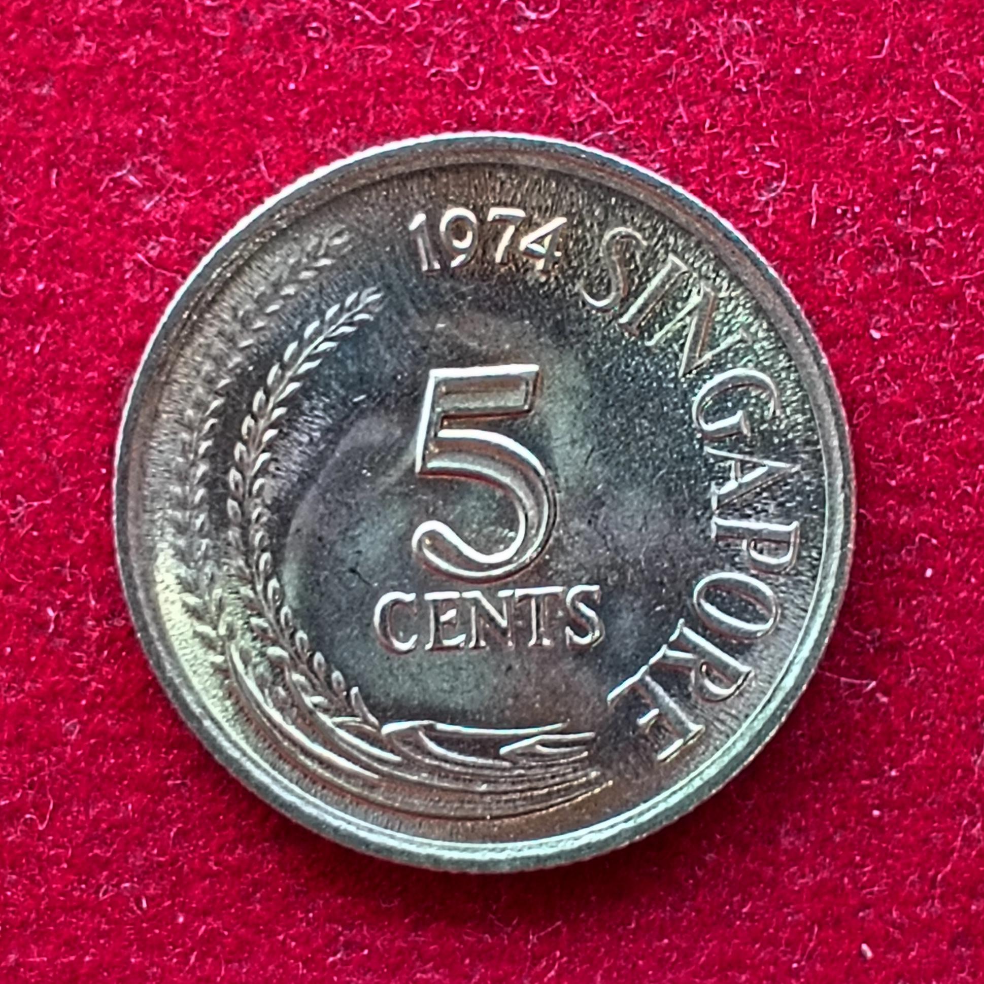 Singapore 5 Cents 1974 Coin