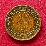 South Africa 1/4 Penny - Elizabeth II 1st portrait 1953 Coin