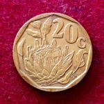 South Africa 20 Cents AFERIKA BORWA  1992 Coin