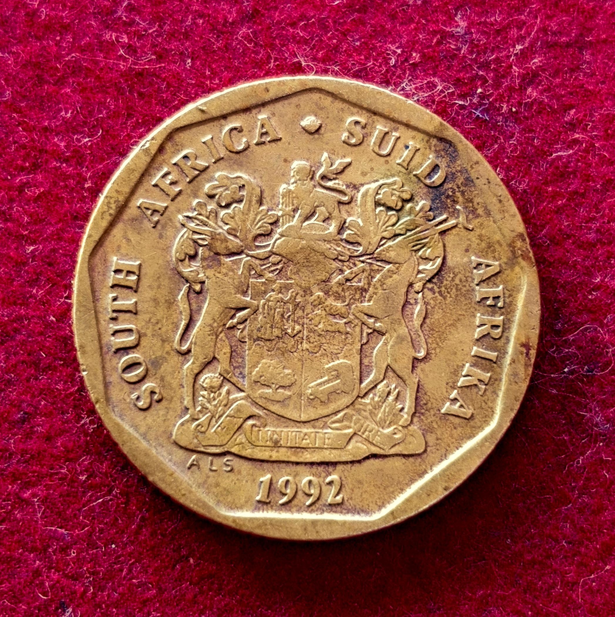 South Africa 20 Cents AFERIKA BORWA  1992 Coin