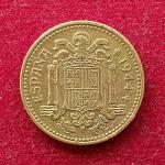 Spain 1 Peseta 1944 Coin