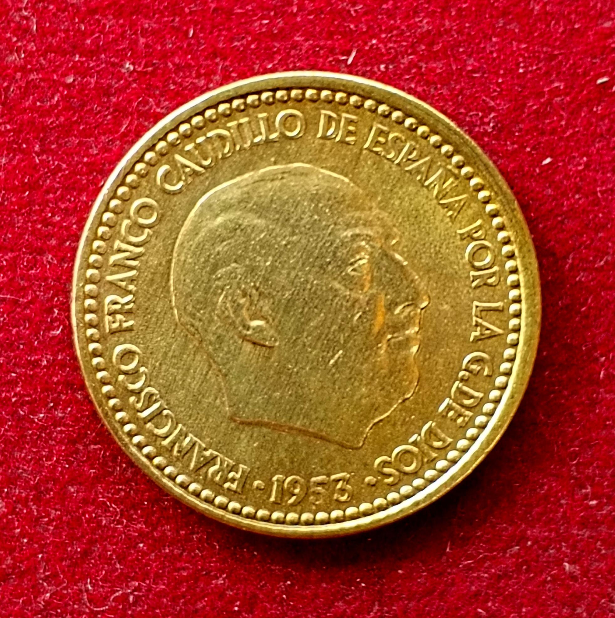 Spain 1 Peseta - Francisco Franco 1953 Coin
