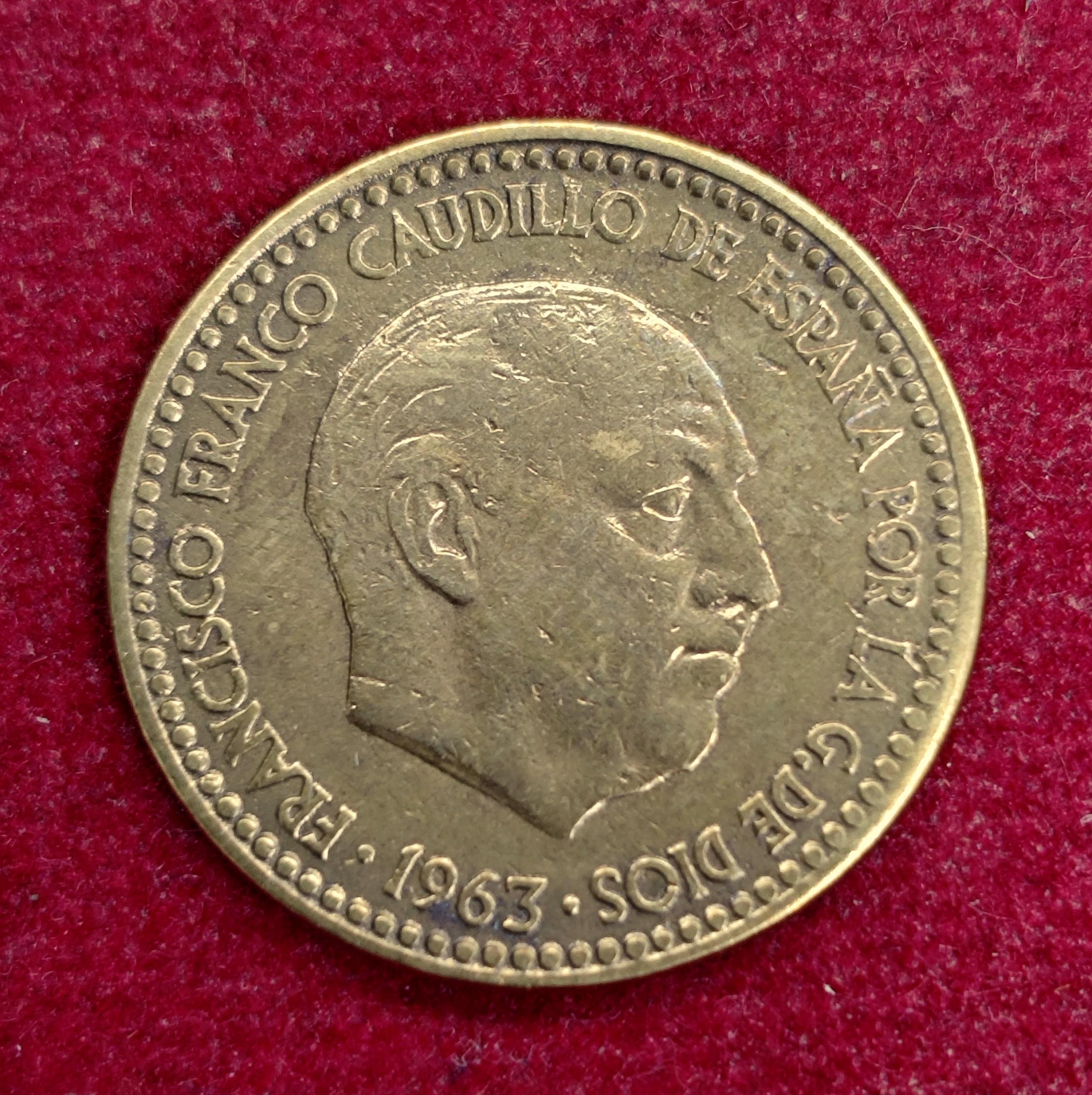 Spain 1 Peseta - Francisco Franco 1963 Coin