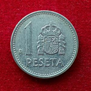 Spain 1 Peseta Juan Carlos I 1988 Coin