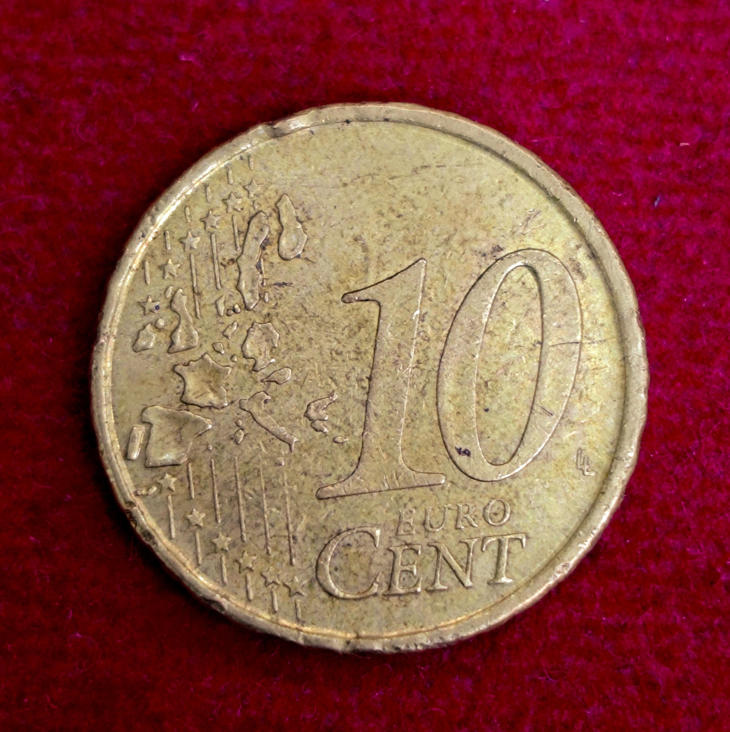 Spain 10 Euro Cent 2nd Map 2000 Coin