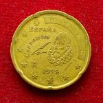 Spain 20 Euro Cent Spanish writer Miguel 1999 Coin