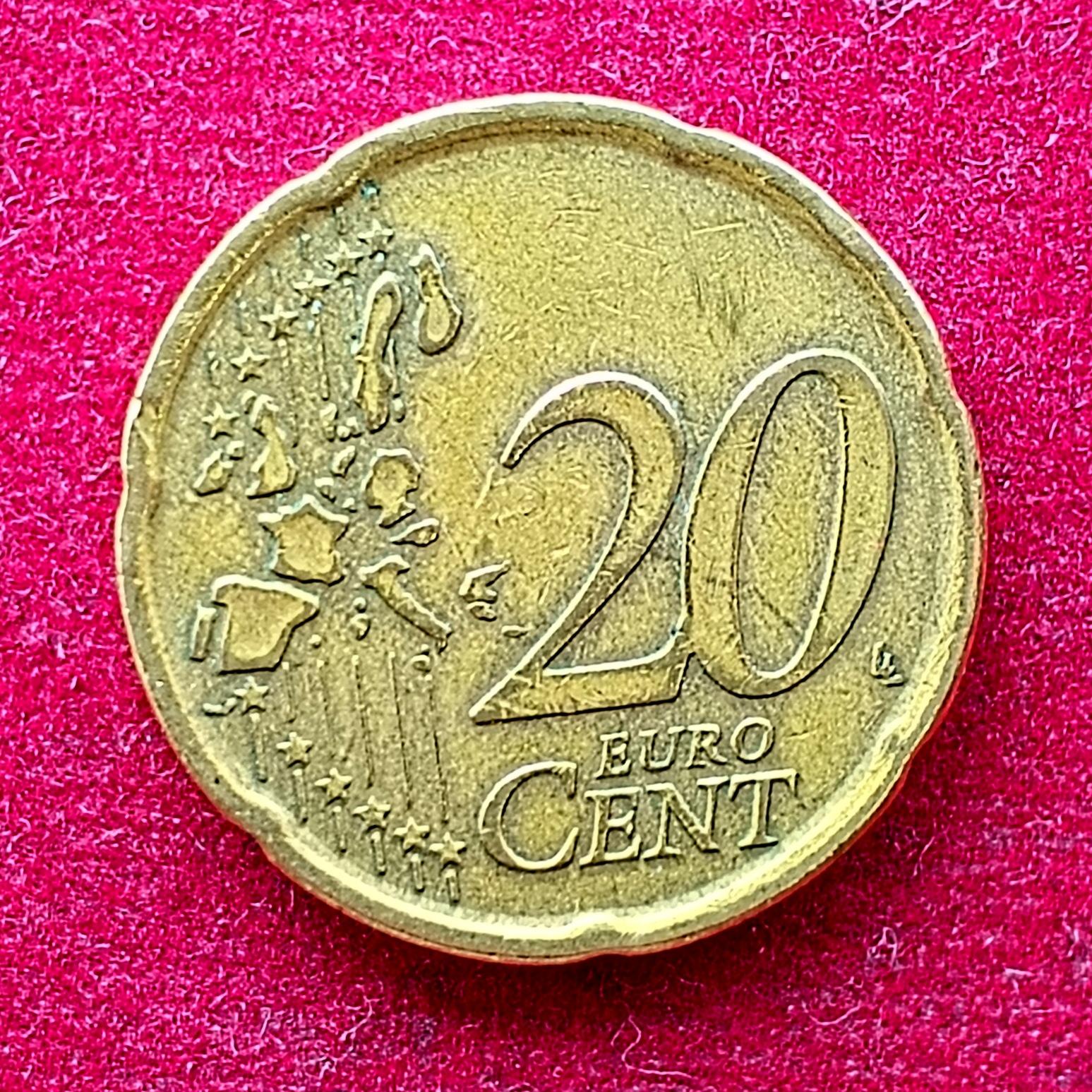 Spain 20 Euro Cent Spanish writer Miguel 1999 Coin
