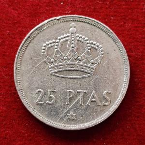 Spain 25 Pesetas Juan Carlos I 1975 Coin