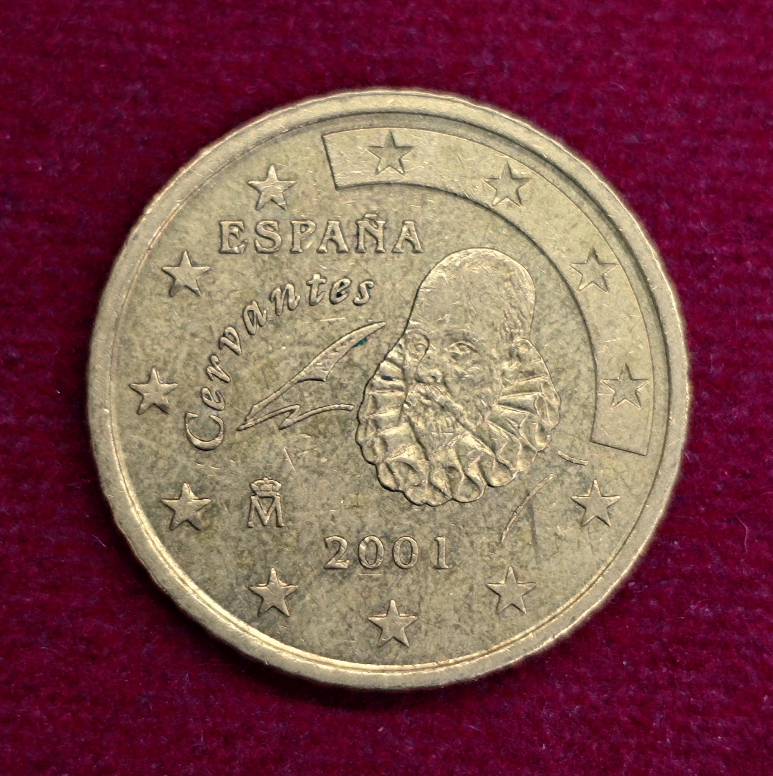 Spain 50 Euro Cent 1st map 2001 Coin