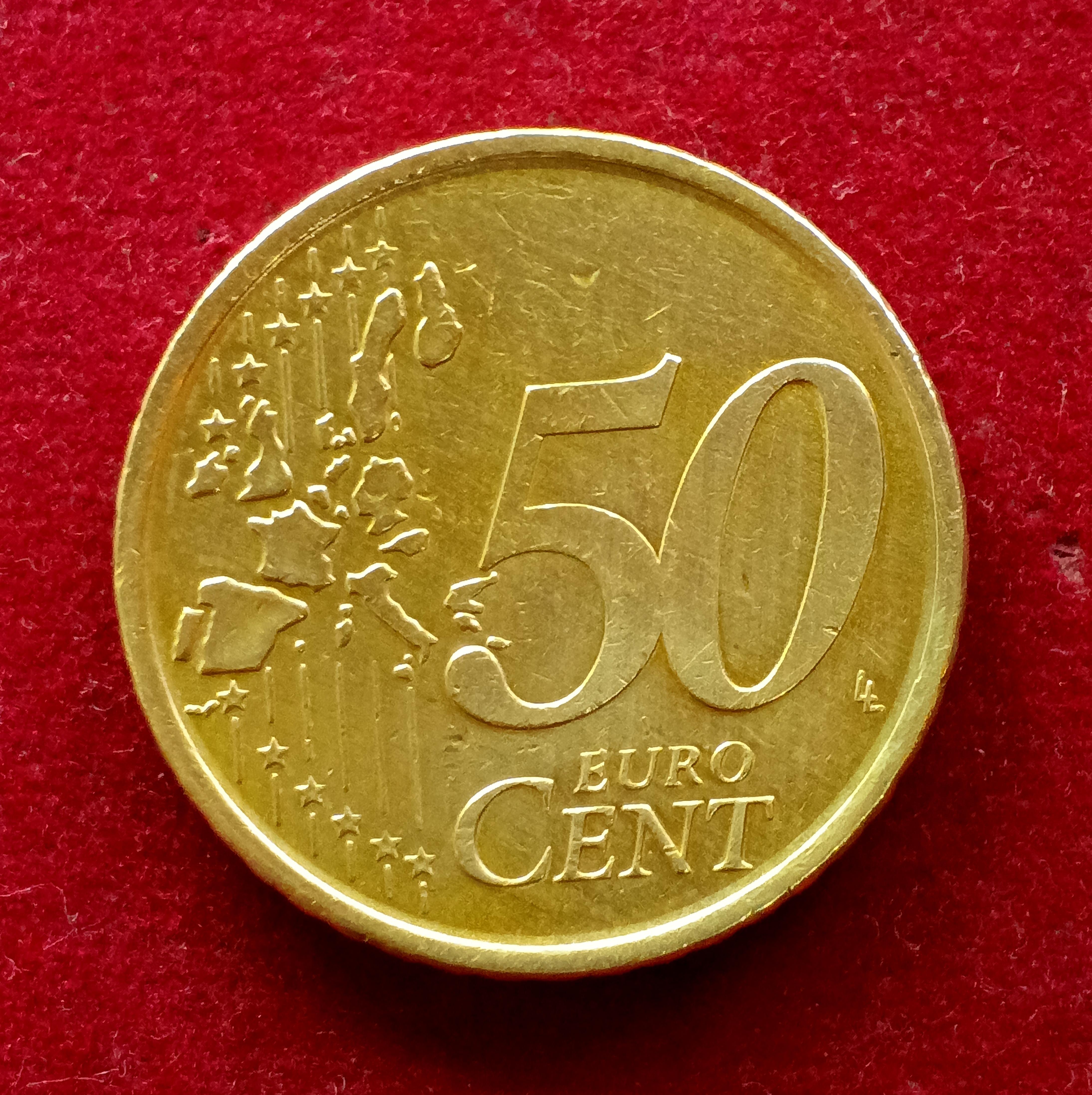 Spain 50 Euro Cent 1st map 2001 Coin