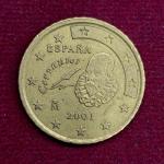 Spain 50 Euro Cent 1st map 2001 Coin