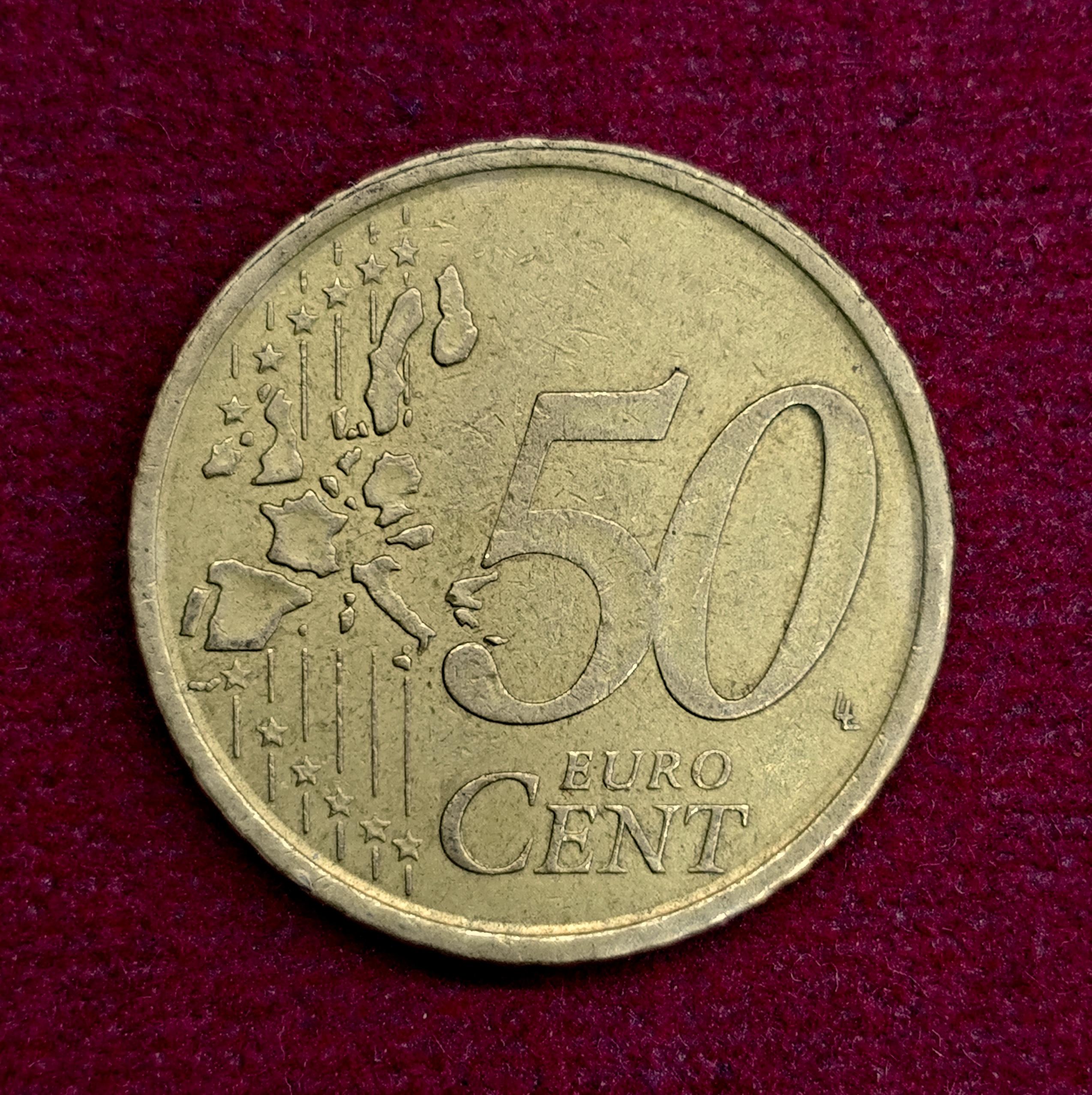 Spain 50 Euro Cent 1st map 2001 Coin