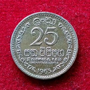 Sri Lanka 25 Cents 1963 Coin