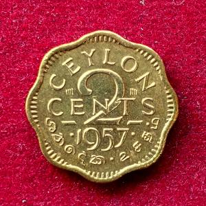 Sri Lanka (Ceylon) 2 Cents - George VI 1957 Coin
